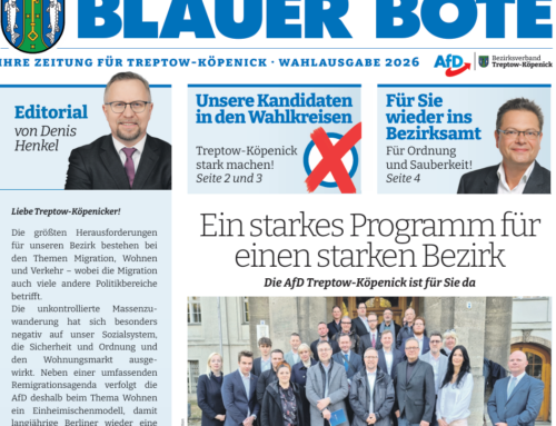 AfD Wahlkampf Ausgabe Blauer Bote Treptow-Köpenick